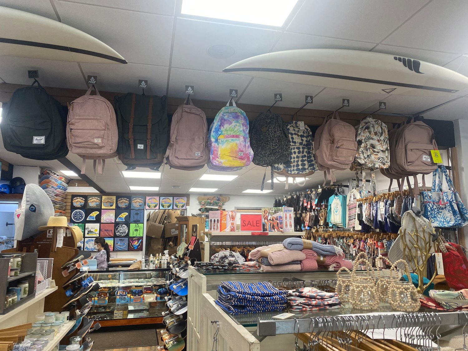 Backpacks for sale at Nalu Dry Goods in Bay Shore make a great back-to-school buy.