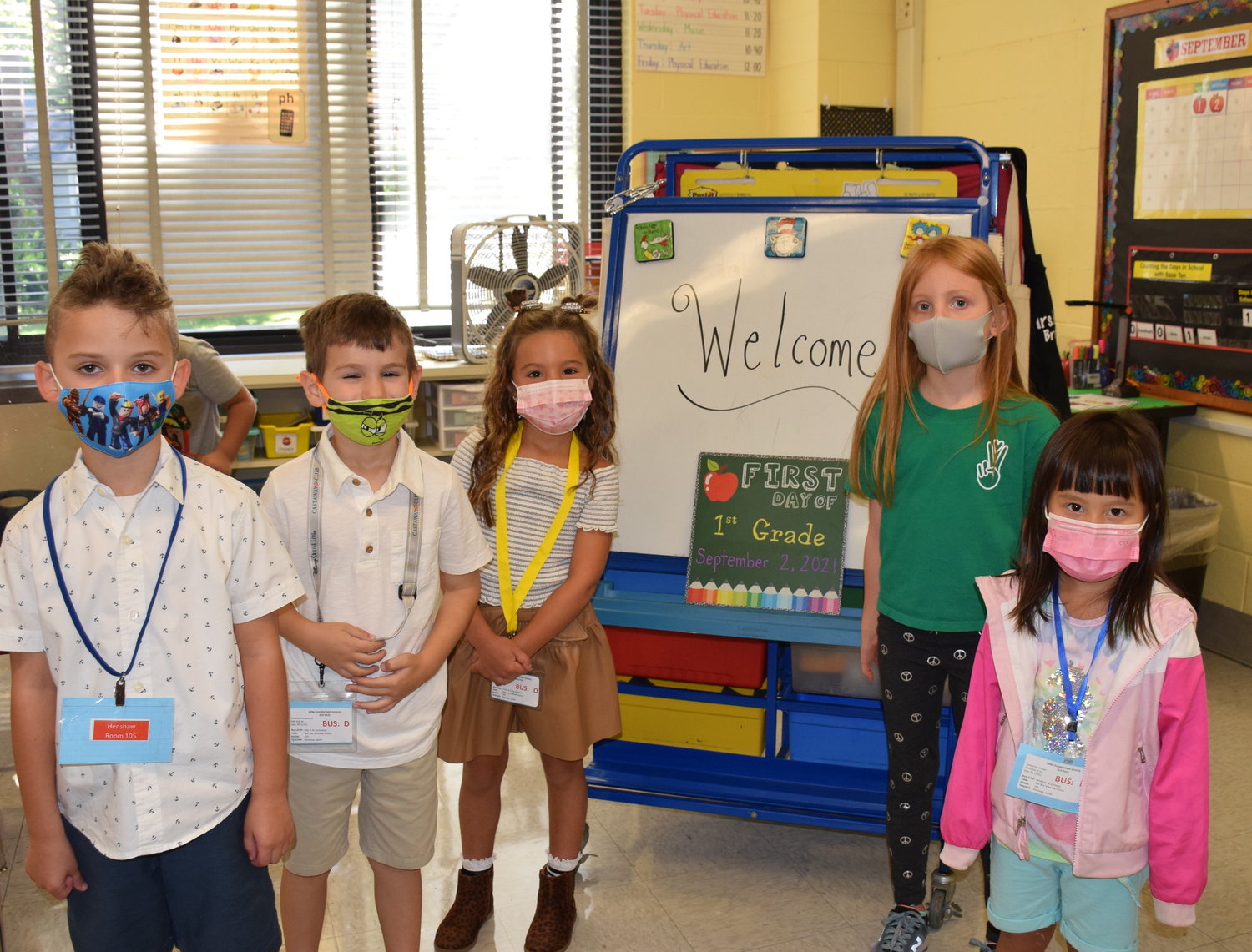 First-grade students at Wing Elementary School were ready to start the school year.